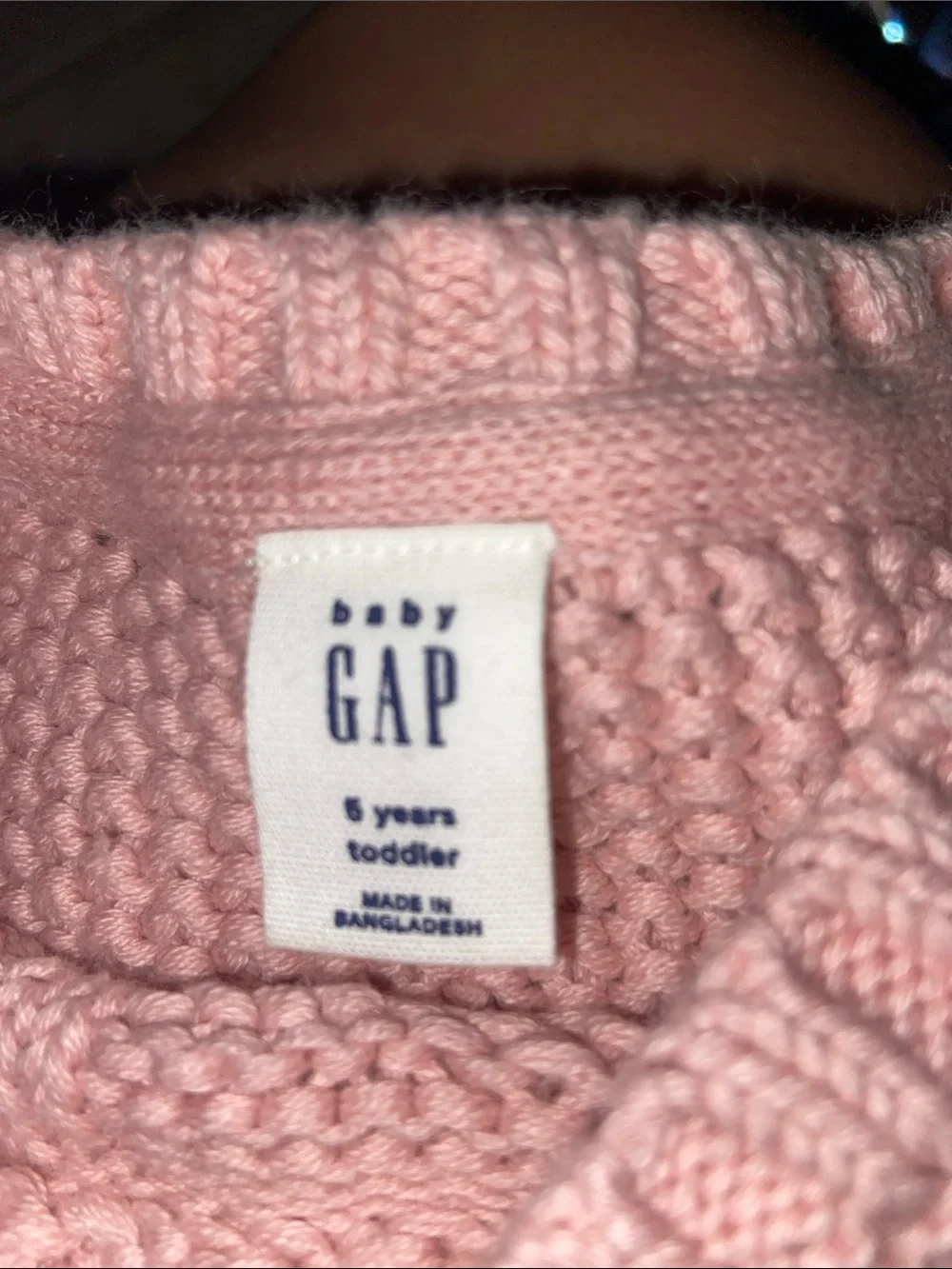 GAP Girls 5T Pink Cable Knit Crewneck Sweater Pom Pom New